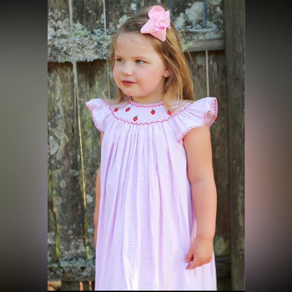 Sugar Plum Smocks, size 6. Strawberry dress